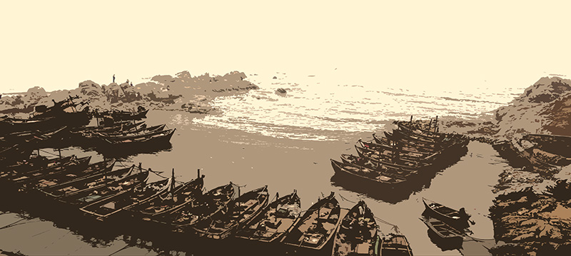 大海边