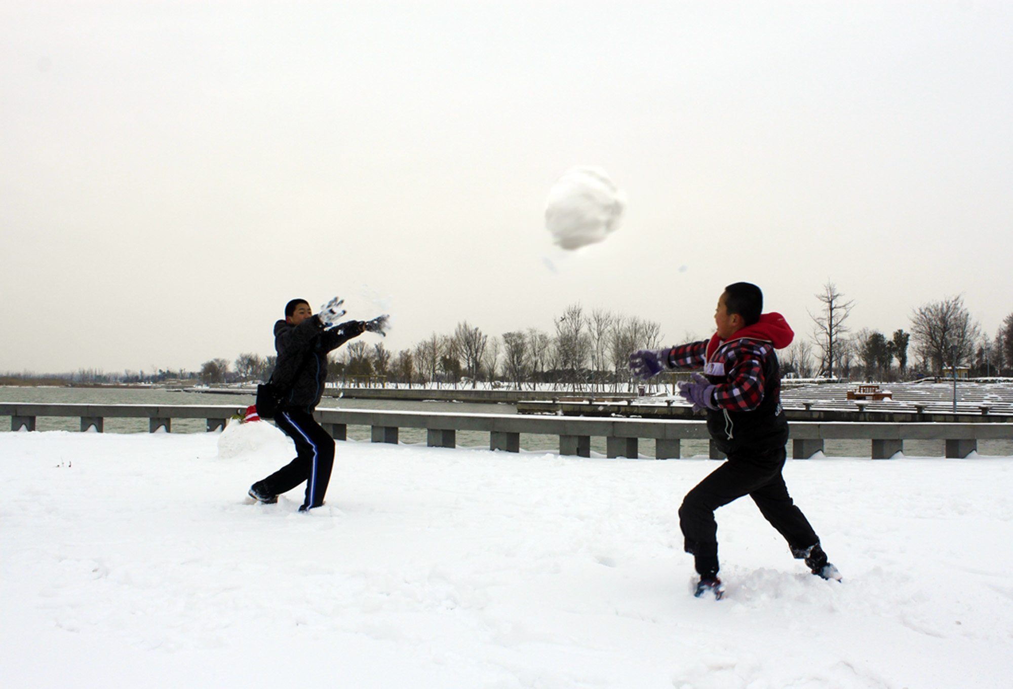 北湖雪仗